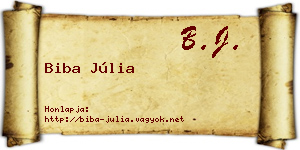 Biba Júlia névjegykártya